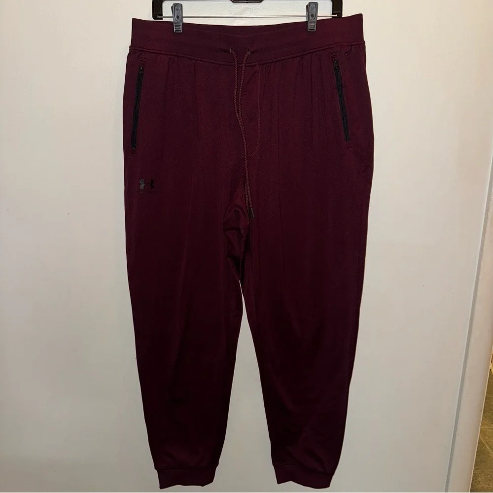 Under Armour Burgundy Joggers Sweatpants Men’s Size Extra Large